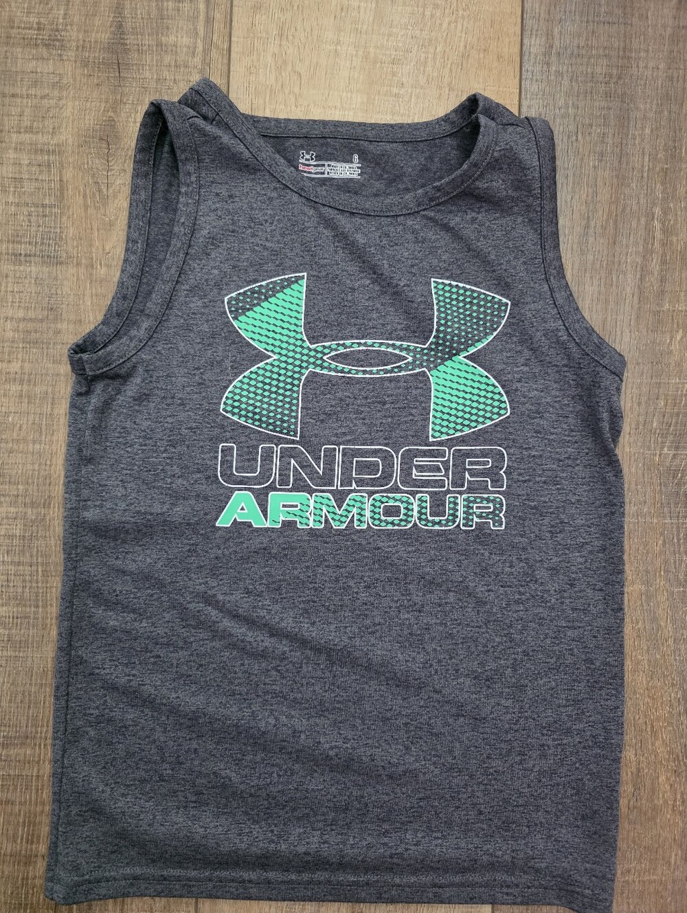 Under Armour Dark Gray Tank Top with Teal Logo